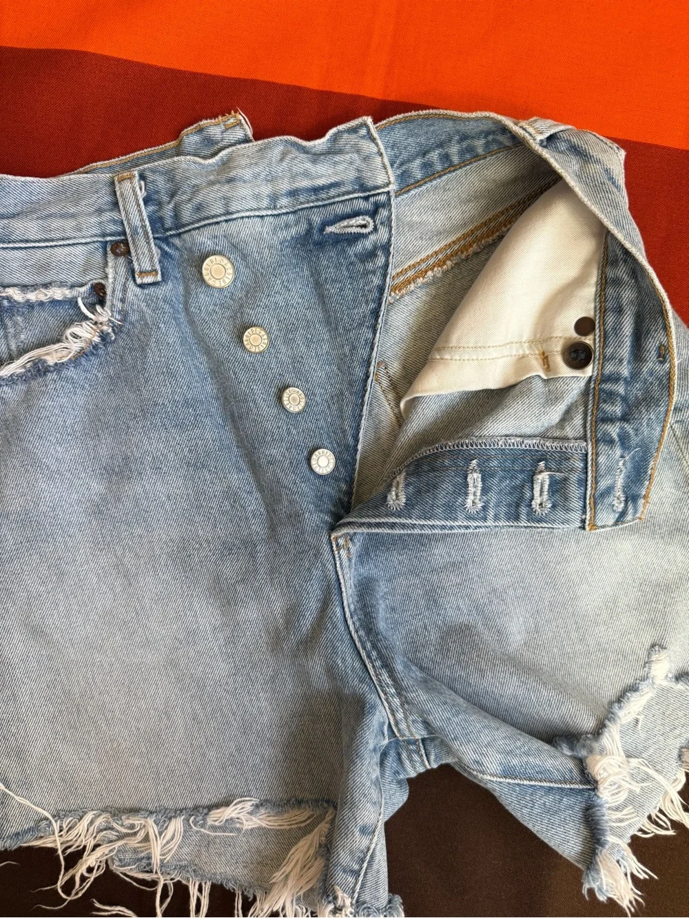 Agolde criss cross denim shorts
